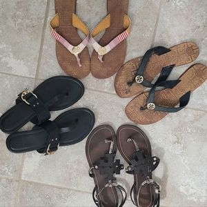 Assortment of Tory Burch sandals